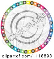 Clipart Of A Round Colorful Cancelled Icon Royalty Free Vector Illustration