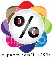 Clipart Of A Colorful Percent Icon Royalty Free Vector Illustration