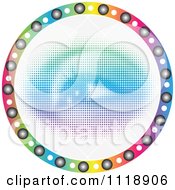 Clipart Of A Round Colorful Eye Icon Royalty Free Vector Illustration