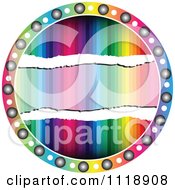 Poster, Art Print Of Round Colorful Icon With Ripped Copyspace