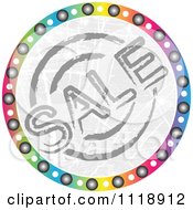 Clipart Of A Round Colorful Sale Icon Royalty Free Vector Illustration
