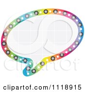 Clipart Of A Colorful Outlined Chat Balloon With Grid Copyspace Royalty Free Vector Illustration