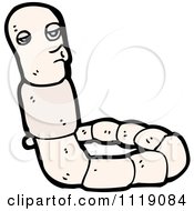 Cartoon White Earth Worm 1 Royalty Free Vector Clipart by lineartestpilot