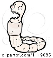Cartoon White Earth Worm 2 Royalty Free Vector Clipart by lineartestpilot