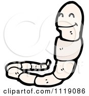 Cartoon White Earth Worm 3 Royalty Free Vector Clipart by lineartestpilot