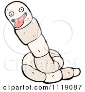 Cartoon White Earth Worm 4 Royalty Free Vector Clipart by lineartestpilot