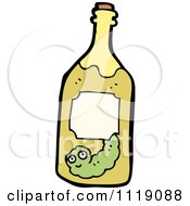 Cartoon Worm In A Tequila Bottle 1 Royalty Free Vector Clipart by lineartestpilot