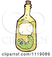 Cartoon Worm In A Tequila Bottle 2 Royalty Free Vector Clipart by lineartestpilot