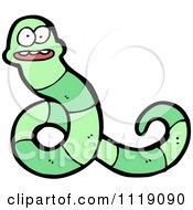 Cartoon Green Earth Worm 1 Royalty Free Vector Clipart