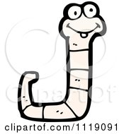 Cartoon White Earth Worm 5 Royalty Free Vector Clipart by lineartestpilot
