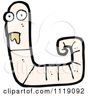 Cartoon Drooling Earth Worm 1 Royalty Free Vector Clipart by lineartestpilot