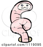 Cartoon Pink Earth Worm 1 Royalty Free Vector Clipart by lineartestpilot