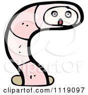 Cartoon Pink Earth Worm 2 Royalty Free Vector Clipart by lineartestpilot