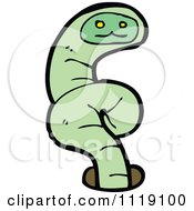 Cartoon Green Earth Worm 2 Royalty Free Vector Clipart by lineartestpilot