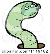 Cartoon Green Earth Worm 3 Royalty Free Vector Clipart