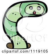 Cartoon Green Earth Worm 4 Royalty Free Vector Clipart