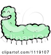 Cartoon Of A Green Caterpillar 2 Royalty Free Vector Clipart by lineartestpilot