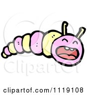 Cartoon Of A Pink And Yellow Caterpillar Royalty Free Vector Clipart by lineartestpilot
