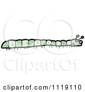 Cartoon Of A Green Caterpillar 4 Royalty Free Vector Clipart by lineartestpilot
