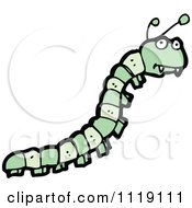 Cartoon Of A Green Caterpillar 5 Royalty Free Vector Clipart by lineartestpilot