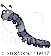 Cartoon Of A Blue Caterpillar 1 Royalty Free Vector Clipart by lineartestpilot