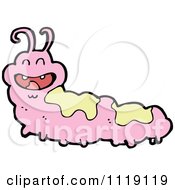 Cartoon Of A Pink Caterpillar 2 Royalty Free Vector Clipart by lineartestpilot