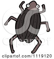 Cartoon Of A Brown Beetle 1 Royalty Free Vector Clipart