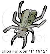 Cartoon Of A Green Stag Beetle 1 Royalty Free Vector Clipart by lineartestpilot