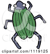 Cartoon Of A Green Beetle 2 Royalty Free Vector Clipart