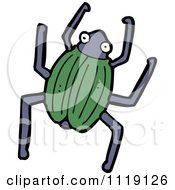Cartoon Of A Green Beetle 3 Royalty Free Vector Clipart