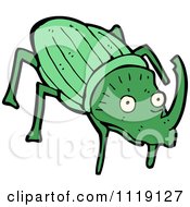 Cartoon Of A Horned Beetle 1 Royalty Free Vector Clipart