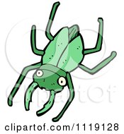 Cartoon Of A Green Stag Beetle 3 Royalty Free Vector Clipart by lineartestpilot