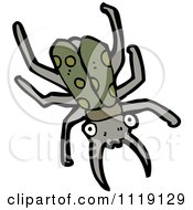 Cartoon Of A Green Stag Beetle 5 Royalty Free Vector Clipart