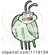 Cartoon Of A Green Beetle 5 Royalty Free Vector Clipart by lineartestpilot