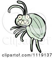Cartoon Of A Green Beetle 9 Royalty Free Vector Clipart by lineartestpilot
