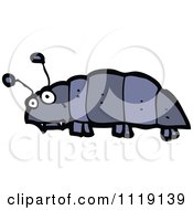 Cartoon Of A Blue Beetle 2 Royalty Free Vector Clipart by lineartestpilot