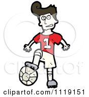 Vector Cartoon Of A Soccer Player Man Resting His Foot On A Ball Royalty Free Clipart Graphic by lineartestpilot