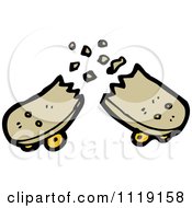 Vector Cartoon Of A Broken Brown Skateboard Royalty Free Clipart Graphic by lineartestpilot