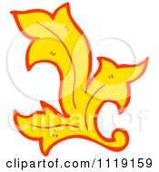 Clipart Of A Red And Yellow Leaf Floral Design Element 1 Royalty Free Vector Illustration