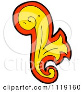 Clipart Of A Red And Yellow Leaf Floral Design Element 2 Royalty Free Vector Illustration
