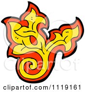 Clipart Of A Red And Yellow Leaf Floral Design Element 3 Royalty Free Vector Illustration