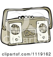 Cartoon Of A Brown Radio 1 Royalty Free Vector Clipart by lineartestpilot
