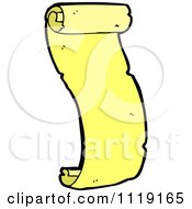 Clipart Of An Aged Yellow Paper Scroll 2 Royalty Free Vector Illustration by lineartestpilot