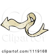 Clipart Of A Tan Arrow Ribbon 1 Royalty Free Vector Illustration
