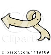 Clipart Of A Tan Arrow Ribbon 2 Royalty Free Vector Illustration