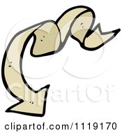 Clipart Of A Tan Arrow Ribbon 3 Royalty Free Vector Illustration