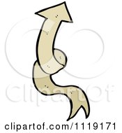 Clipart Of A Tan Arrow Ribbon 4 Royalty Free Vector Illustration