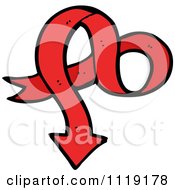 Clipart Of A Red Arrow Ribbon 2 Royalty Free Vector Illustration