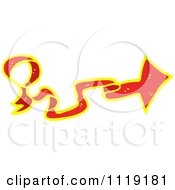 Clipart Of A Red And Yellow Arrow Ribbon 1 Royalty Free Vector Illustration