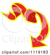 Clipart Of A Red And Yellow Arrow Ribbon 4 Royalty Free Vector Illustration